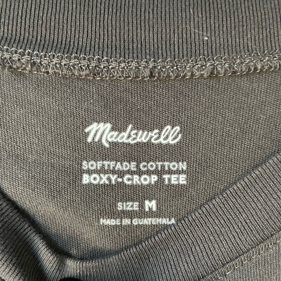 Madewell Softfade Cotton Boxy-Crop Tee - Medium - Picture 3 of 4